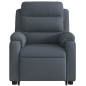 vidaXL Poltrona Alzapersona Reclinabile Elettrica Grigio Scuro Velluto