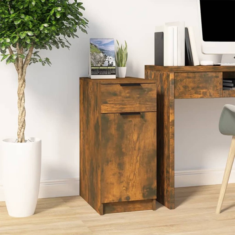 Armadietto Scrivania Rovere Fumo 33,5x50x75cm Legno Multistrato Armadietto Scrivania Rovere Fumo 33,5x50x75cm Legno Multistrato