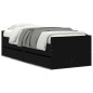 vidaXL Giroletto con Cassetti Nero 90x190 cm vidaXL Giroletto con Cassetti Nero 90x190 cm