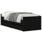 vidaXL Giroletto con Cassetti Nero 90x190 cm vidaXL Giroletto con Cassetti Nero 90x190 cm