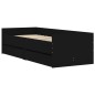 vidaXL Giroletto con Cassetti Nero 90x190 cm vidaXL Giroletto con Cassetti Nero 90x190 cm