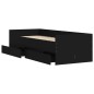 vidaXL Giroletto con Cassetti Nero 90x190 cm vidaXL Giroletto con Cassetti Nero 90x190 cm