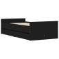 vidaXL Giroletto con Cassetti Nero 90x190 cm