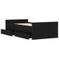 vidaXL Giroletto con Cassetti Nero 90x190 cm
