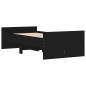 vidaXL Giroletto con Cassetti Nero 90x190 cm