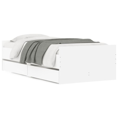 vidaXL Giroletto Bianco con Cassetti 75x190 cm Small Single