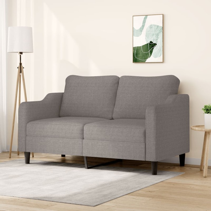 vidaXL Divano a 2 Posti Tortora 140 cm in Tessuto vidaXL Divano a 2 Posti Tortora 140 cm in Tessuto
