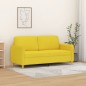 vidaXL Divano a 2 Posti Giallo Chiaro 140 cm in Tessuto vidaXL Divano a 2 Posti Giallo Chiaro 140 cm in Tessuto