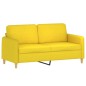 vidaXL Divano a 2 Posti Giallo Chiaro 140 cm in Tessuto vidaXL Divano a 2 Posti Giallo Chiaro 140 cm in Tessuto