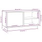 Mobile Porta TV Nera 80x35x40,5 cm in Legno Massello di Pino