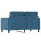 vidaXL Divano a 2 Posti Blu 120 cm in Velluto