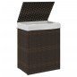 vidaXL Cesto Biancheria Coperchio Marrone Scuro 46x33x60 cm Polyrattan vidaXL Cesto Biancheria Coperchio Marrone Scuro 46x33x60 cm Polyrattan