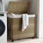vidaXL Cesto Portabiancheria con Ruote 60x35x60,5 cm Rattan vidaXL Cesto Portabiancheria con Ruote 60x35x60,5 cm Rattan