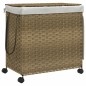 vidaXL Cesto Portabiancheria con Ruote 60x35x60,5 cm Rattan vidaXL Cesto Portabiancheria con Ruote 60x35x60,5 cm Rattan