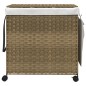 vidaXL Cesto Portabiancheria con Ruote 60x35x60,5 cm Rattan vidaXL Cesto Portabiancheria con Ruote 60x35x60,5 cm Rattan