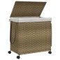 vidaXL Cesto Portabiancheria con Ruote 60x35x60,5 cm Rattan vidaXL Cesto Portabiancheria con Ruote 60x35x60,5 cm Rattan