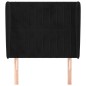 Testiera ad Orecchio Nera 93x23x118/128 cm in Velluto Testiera ad Orecchio Nera 93x23x118/128 cm in Velluto