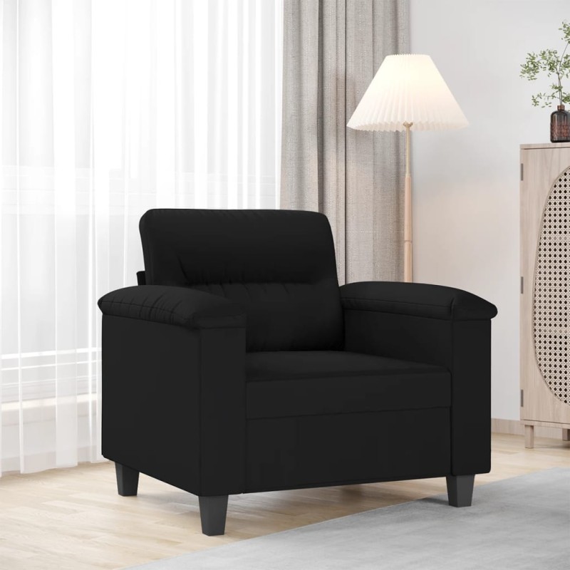 vidaXL Poltrona Nera 60 cm in Microfibra vidaXL Poltrona Nera 60 cm in Microfibra