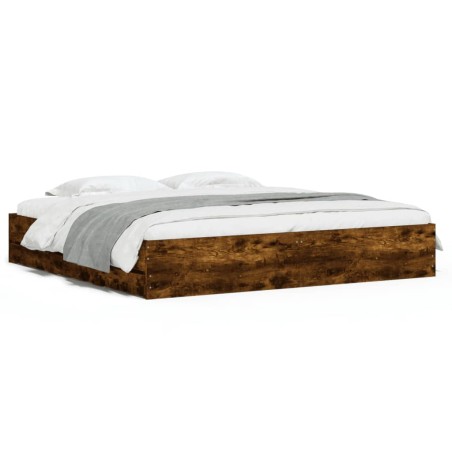 vidaXL Giroletto con Cassetti Rovere Fumo 180x200 cm Legno Multistrato
