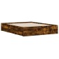 vidaXL Giroletto con Cassetti Rovere Fumo 140x200 cm Legno Multistrato vidaXL Giroletto con Cassetti Rovere Fumo 140x200 cm Legno Multistrato