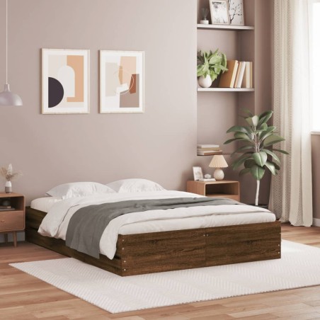 vidaXL Giroletto Cassetti Rovere Marrone 140x190 cm Legno Multistrato