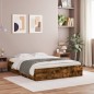 vidaXL Giroletto con Cassetti Rovere Fumo 140x190 cm Legno Multistrato vidaXL Giroletto con Cassetti Rovere Fumo 140x190 cm Legno Multistrato