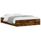 vidaXL Giroletto con Cassetti Rovere Fumo 140x190 cm Legno Multistrato vidaXL Giroletto con Cassetti Rovere Fumo 140x190 cm Legno Multistrato