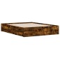 vidaXL Giroletto con Cassetti Rovere Fumo 140x190 cm Legno Multistrato vidaXL Giroletto con Cassetti Rovere Fumo 140x190 cm Legno Multistrato
