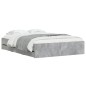 vidaXL Giroletto Cassetti Grigio Cemento 120x190 cm Legno Multistrato vidaXL Giroletto Cassetti Grigio Cemento 120x190 cm Legno Multistrato
