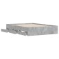 vidaXL Giroletto Cassetti Grigio Cemento 120x190 cm Legno Multistrato vidaXL Giroletto Cassetti Grigio Cemento 120x190 cm Legno Multistrato