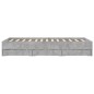 vidaXL Giroletto Cassetti Grigio Cemento 120x190 cm Legno Multistrato vidaXL Giroletto Cassetti Grigio Cemento 120x190 cm Legno Multistrato