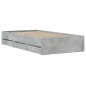 vidaXL Giroletto Cassetti Grigio Cemento 75x190 cm Legno Multistrato vidaXL Giroletto Cassetti Grigio Cemento 75x190 cm Legno Multistrato