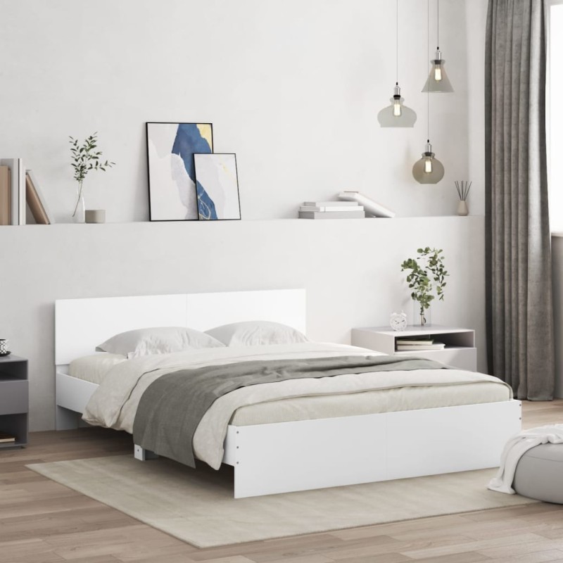vidaXL Giroletto con Testiera Bianco 150x200 cm vidaXL Giroletto con Testiera Bianco 150x200 cm