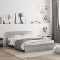 vidaXL Giroletto con Testiera Grigio Sonoma 140x200 cm