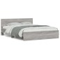 vidaXL Giroletto con Testiera Grigio Sonoma 140x200 cm