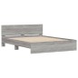 vidaXL Giroletto con Testiera Grigio Sonoma 140x200 cm