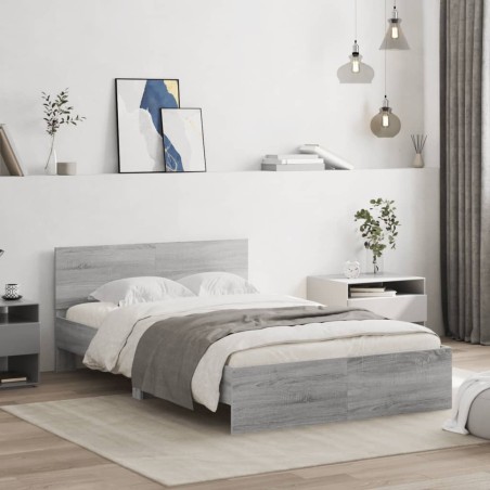 vidaXL Giroletto con Testiera Grigio Sonoma 120x200 cm