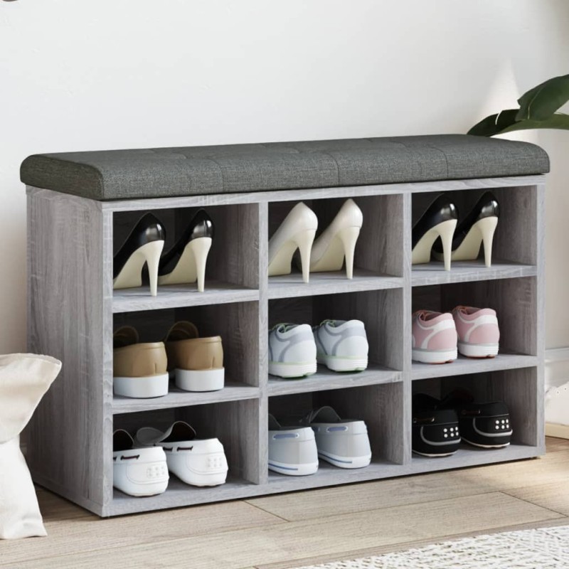 vidaXL Panca Porta Scarpe Grigio Sonoma 82x32x50 cm Legno Multistrato