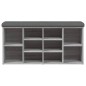 vidaXL Panca Porta Scarpe Grigio Sonoma 102x32x50 cm Legno Multistrato