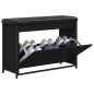 vidaXL Panca Porta Scarpe con Cassetto Ribaltabile Nera 82x32x56 cm