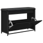 vidaXL Panca Porta Scarpe con Cassetto Ribaltabile Nera 82x32x56 cm