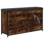 vidaXL Panca Portascarpe Cassetto Ribaltabile Rovere Fumo 102x32x56cm