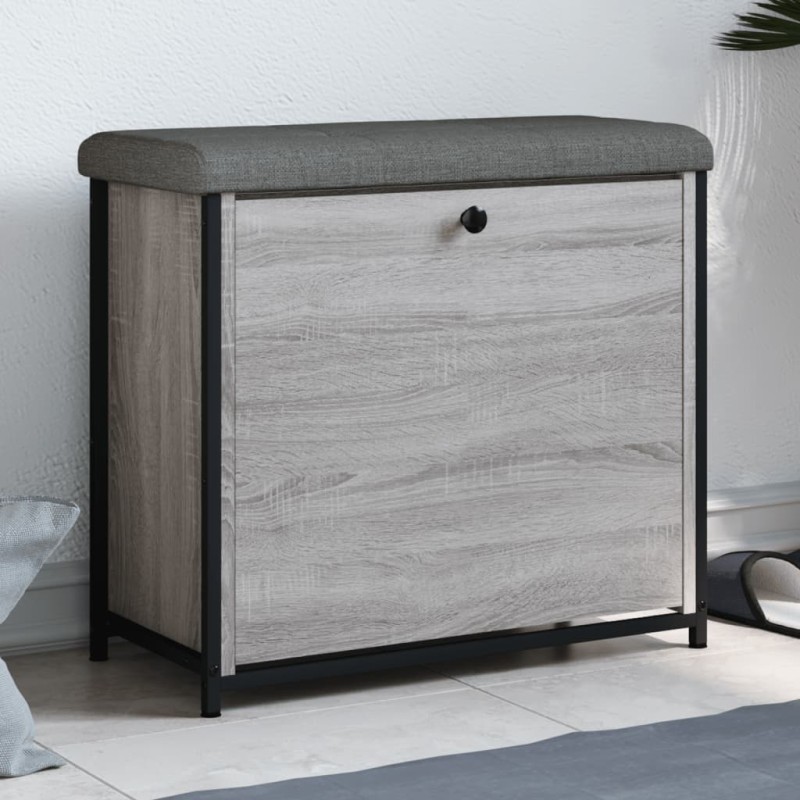 vidaXL Panca Portascarpe Cassetto Ribaltabile Grigio Sonoma 62x32x56cm