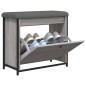 vidaXL Panca Portascarpe Cassetto Ribaltabile Grigio Sonoma 62x32x56cm