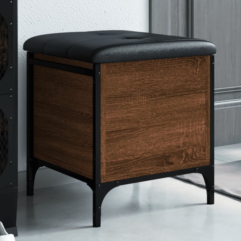 vidaXL Panca Portaoggetti Rovere Marrone 42x42x45 cm Legno Multistrato