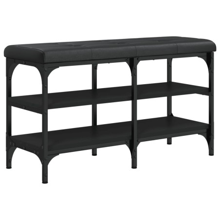 vidaXL Panca Porta Scarpe Nera 82x32x47 cm in Legno Multistrato