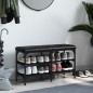 vidaXL Panca Porta Scarpe Nera 82x32x47 cm in Legno Multistrato