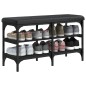 vidaXL Panca Porta Scarpe Nera 82x32x47 cm in Legno Multistrato