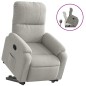 vidaXL Poltrona Alzapersona Reclinabile Grigio Chiaro Microfibra