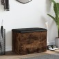 vidaXL Panca Portaoggetti Rovere Fumo 62x42x45 cm Legno Multistrato
